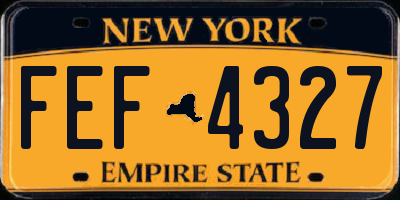 NY license plate FEF4327