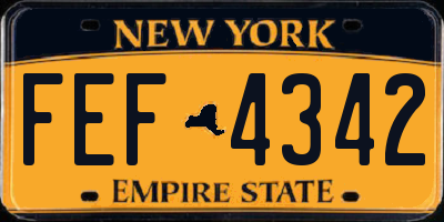 NY license plate FEF4342