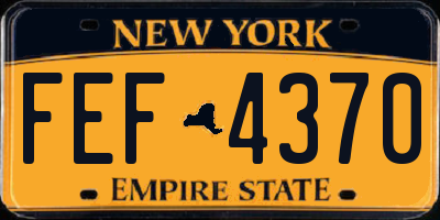 NY license plate FEF4370