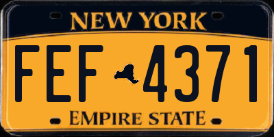 NY license plate FEF4371