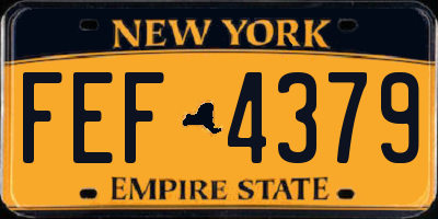 NY license plate FEF4379