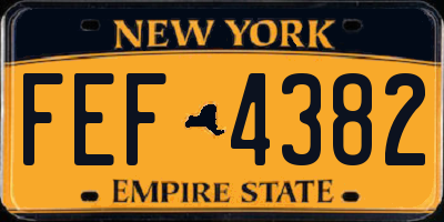NY license plate FEF4382