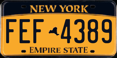 NY license plate FEF4389