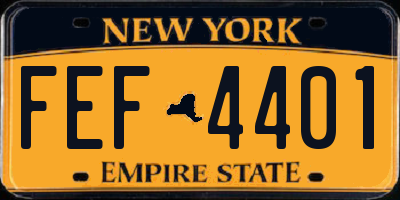 NY license plate FEF4401