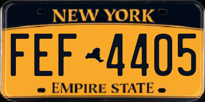 NY license plate FEF4405