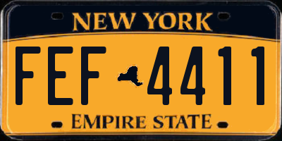 NY license plate FEF4411