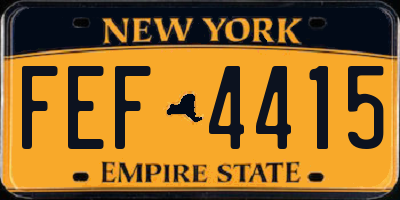 NY license plate FEF4415