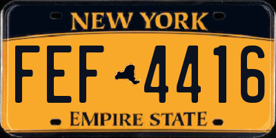 NY license plate FEF4416