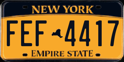 NY license plate FEF4417