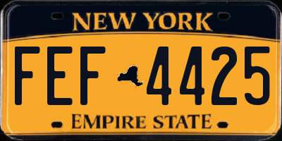 NY license plate FEF4425