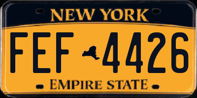 NY license plate FEF4426
