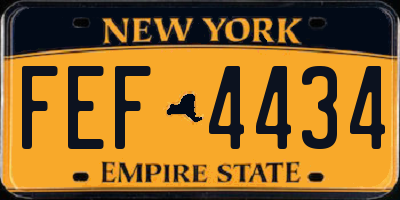 NY license plate FEF4434
