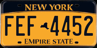 NY license plate FEF4452