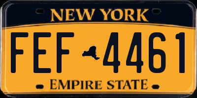 NY license plate FEF4461