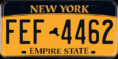 NY license plate FEF4462