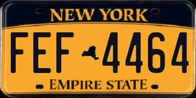 NY license plate FEF4464