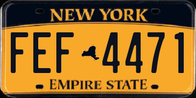 NY license plate FEF4471
