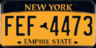 NY license plate FEF4473