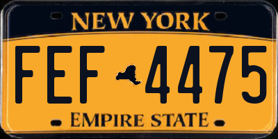 NY license plate FEF4475