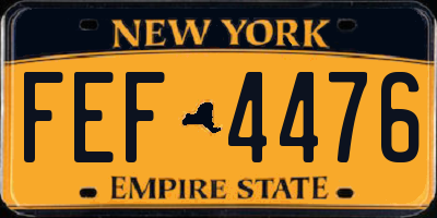 NY license plate FEF4476
