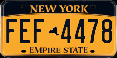 NY license plate FEF4478