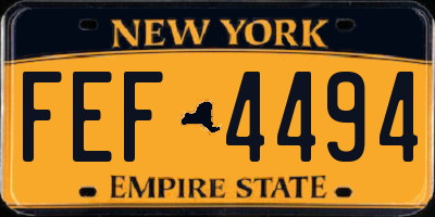 NY license plate FEF4494