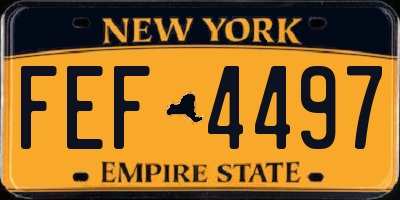 NY license plate FEF4497