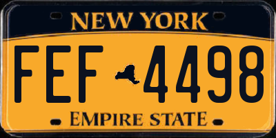 NY license plate FEF4498