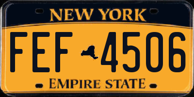 NY license plate FEF4506