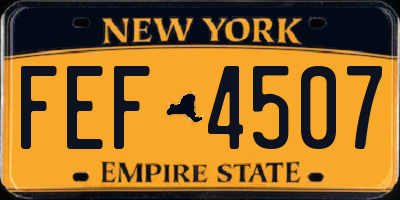 NY license plate FEF4507
