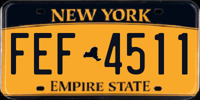 NY license plate FEF4511