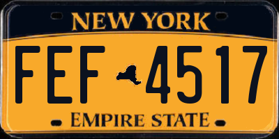 NY license plate FEF4517