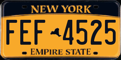 NY license plate FEF4525