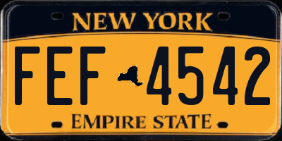 NY license plate FEF4542