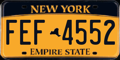 NY license plate FEF4552