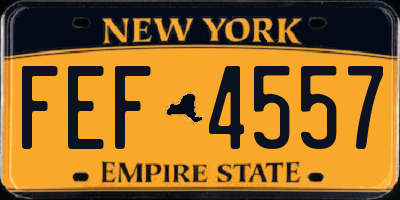 NY license plate FEF4557