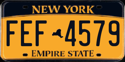 NY license plate FEF4579
