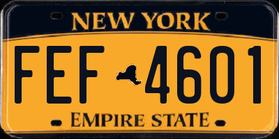 NY license plate FEF4601