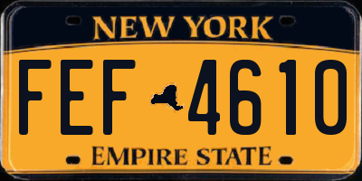 NY license plate FEF4610