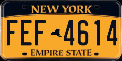 NY license plate FEF4614