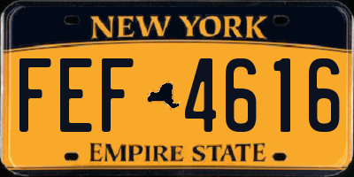 NY license plate FEF4616