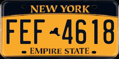 NY license plate FEF4618