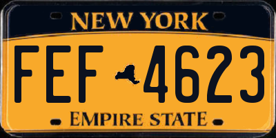 NY license plate FEF4623