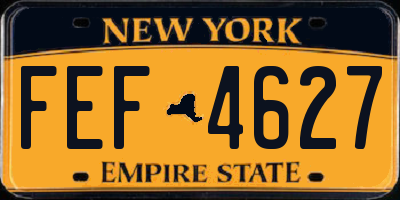 NY license plate FEF4627