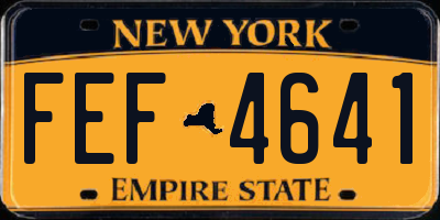 NY license plate FEF4641