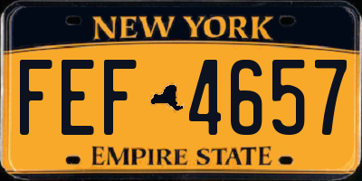 NY license plate FEF4657
