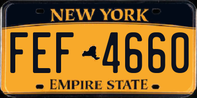 NY license plate FEF4660