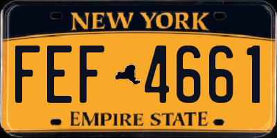 NY license plate FEF4661