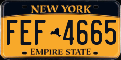 NY license plate FEF4665