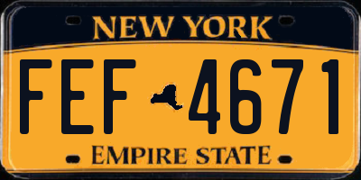 NY license plate FEF4671